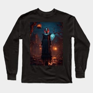 Witch's Halloween Celebration in the Spooky Night Long Sleeve T-Shirt